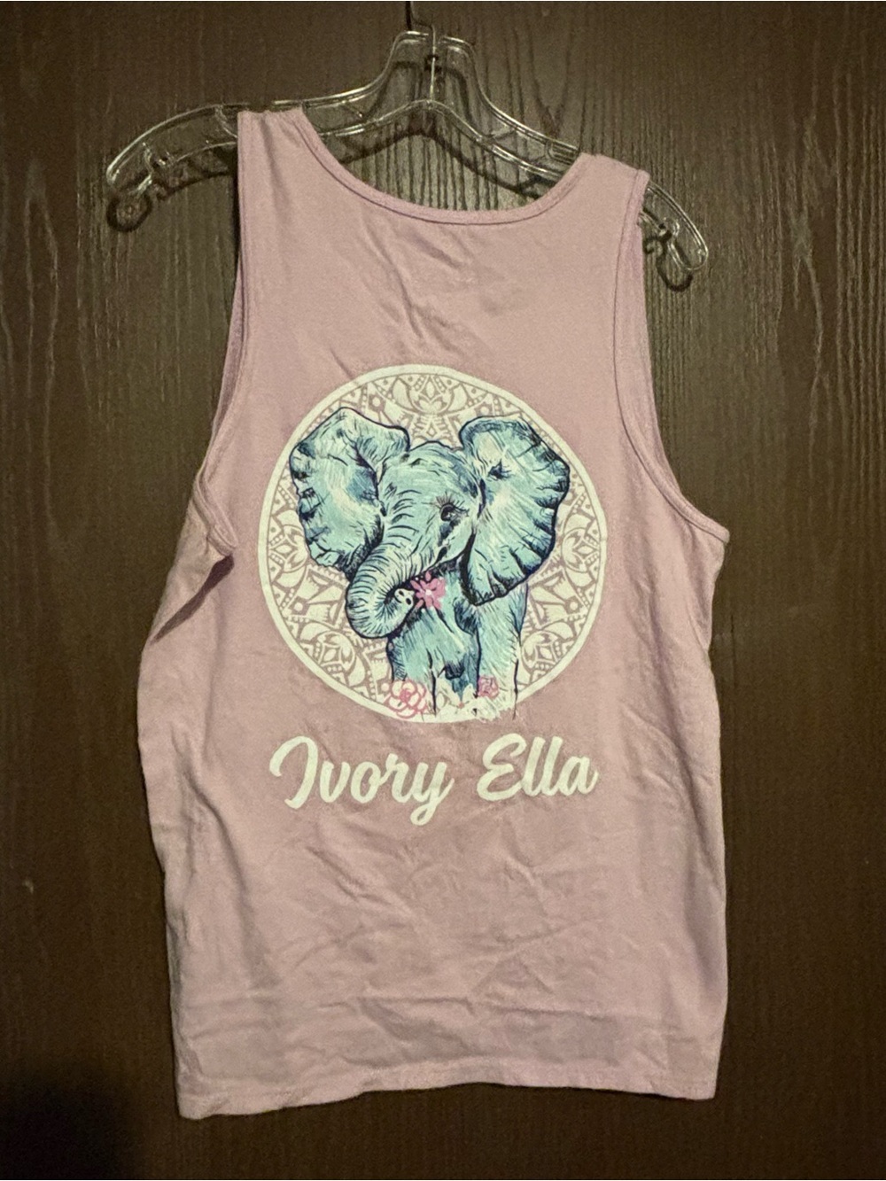 ivory ella Light pink Elephant Graphic Tank Top